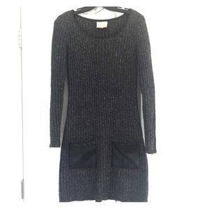 Romeo & Joliet sweater dress faux leather accents